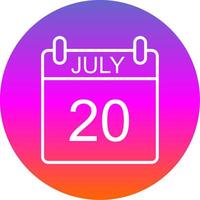 July Line Gradient Circle Icon vector