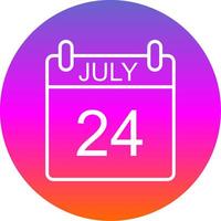 July Line Gradient Circle Icon vector