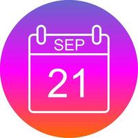 September Line Gradient Circle Icon vector