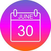 June Line Gradient Circle Icon vector