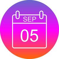 September Line Gradient Circle Icon vector