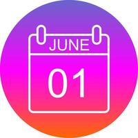 June Line Gradient Circle Icon vector