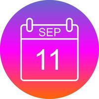 September Line Gradient Circle Icon vector