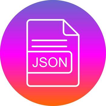 JSON File Format Line Gradient Circle Icon vector