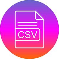 CSV File Format Line Gradient Circle Icon vector