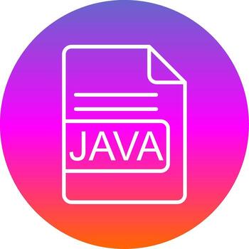 JAVA File Format Line Gradient Circle Icon vector