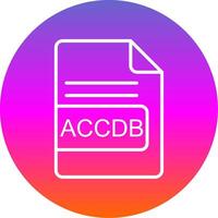 accdb archivo formato línea degradado circulo icono vector