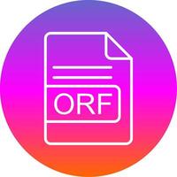 orf archivo formato línea degradado circulo icono vector