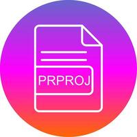 prproj archivo formato línea degradado circulo icono vector