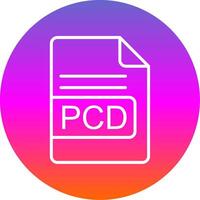 pcd archivo formato línea degradado circulo icono vector