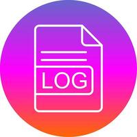 LOG File Format Line Gradient Circle Icon vector