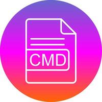 CMD File Format Line Gradient Circle Icon vector