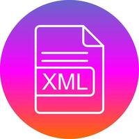 XML File Format Line Gradient Circle Icon vector