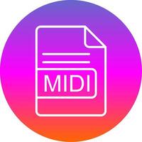 midi archivo formato línea degradado circulo icono vector