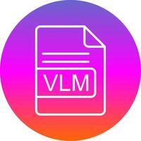 VLM File Format Line Gradient Circle Icon vector