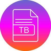 TB File Format Line Gradient Circle Icon vector