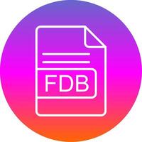 FDB File Format Line Gradient Circle Icon vector