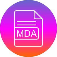 MDA File Format Line Gradient Circle Icon vector