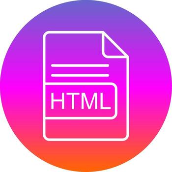 HTML File Format Line Gradient Circle Icon vector