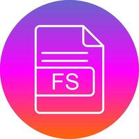 FS File Format Line Gradient Circle Icon vector