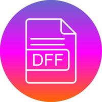 DFF File Format Line Gradient Circle Icon vector