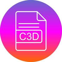 c3d archivo formato línea degradado circulo icono vector