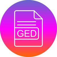 GED File Format Line Gradient Circle Icon vector