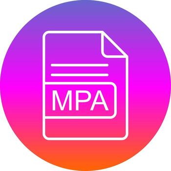 MPA File Format Line Gradient Circle Icon vector