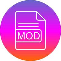 MOD File Format Line Gradient Circle Icon vector