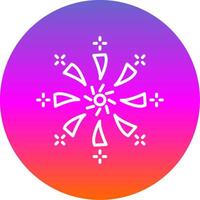 Firework Line Gradient Circle Icon vector