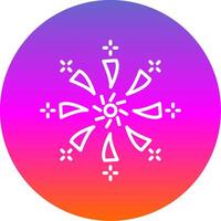 Firework Line Gradient Circle Icon vector