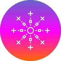 Firework Line Gradient Circle Icon vector