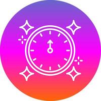 New Year Line Gradient Circle Icon vector