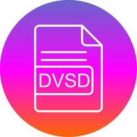 DVD archivo formato línea degradado circulo icono vector