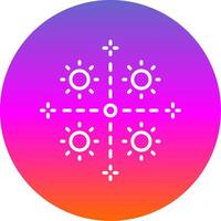 Firework Line Gradient Circle Icon vector