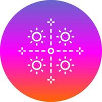 Firework Line Gradient Circle Icon vector