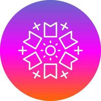 Firework Line Gradient Circle Icon vector