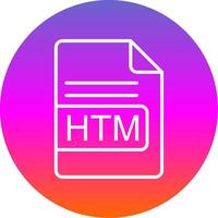 HTM File Format Line Gradient Circle Icon vector