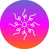 Firework Line Gradient Circle Icon vector