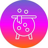 Cauldron Line Gradient Circle Icon vector