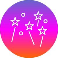 Fireworks Line Gradient Circle Icon vector