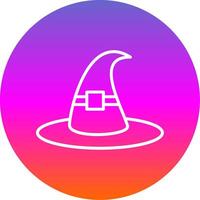 Witch Hat Line Gradient Circle Icon vector