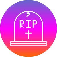 Tomb Line Gradient Circle Icon vector