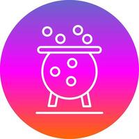 Cauldron Line Gradient Circle Icon vector