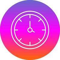 reloj línea degradado circulo icono vector