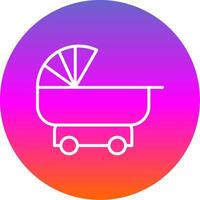 Pram Line Gradient Circle Icon vector