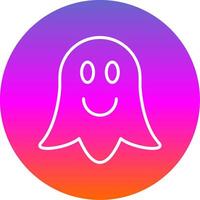 Ghost Line Gradient Circle Icon vector
