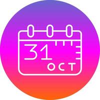 October 31st Line Gradient Circle Icon vector