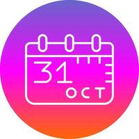 octubre 31 línea degradado circulo icono vector