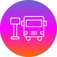 autobús estación línea degradado circulo icono vector